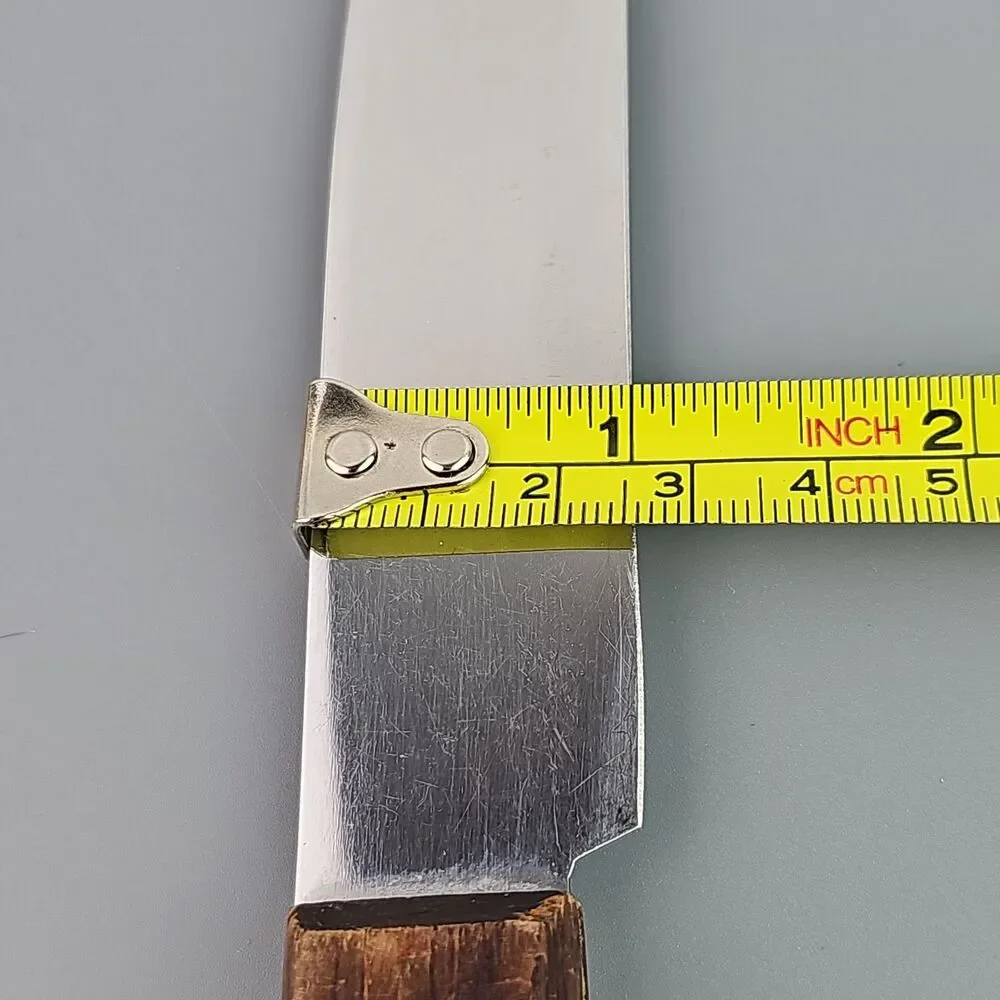 Vintage 8 in Blade REAL KEEN Stainless Slicing Carving Chef Knife USA Wooden